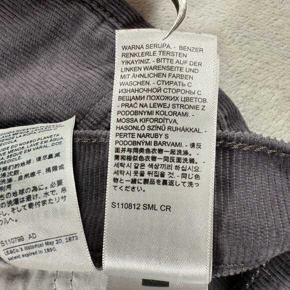Levis Ribcage Straight Ankle Pants Women Size 27 Gray Corduroy High Rise 28x26 - Picture 11 of 16